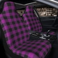 thumbnail image 4 of Goofa Purple Black Plaid Printed Car Seat Covers, Automotive Seat Covers for Cars Trucks and SUVs, Quick Setup Universal Fit Elastic Seat Covers-2 PCS, 4 of 6
