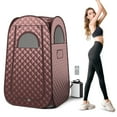 thumbnail image 1 of Gymax Portable Home Sauna Full Body Steam Sauna Tent w/ 3L Steam Generator Coffee, 1 of 10