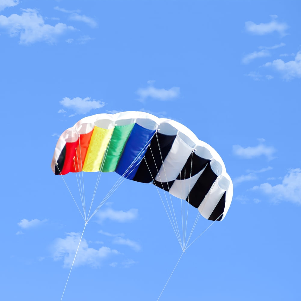 Kepooman Dual-line Plaid Cloth Stunt Kite Outdoor Sport Kite for Surfing Seaside Beach Toy, 51 Inch, Black & White Kepooman Dual-line Plaid Cloth Stunt Kite Outdoor Sport Kite for Surfing Seaside Beach Toy, 51 Inch, Black & White