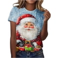 thumbnail image 2 of Haivin Women's Christmas Printed Short Sleeved Round Neck Top, 2 of 5