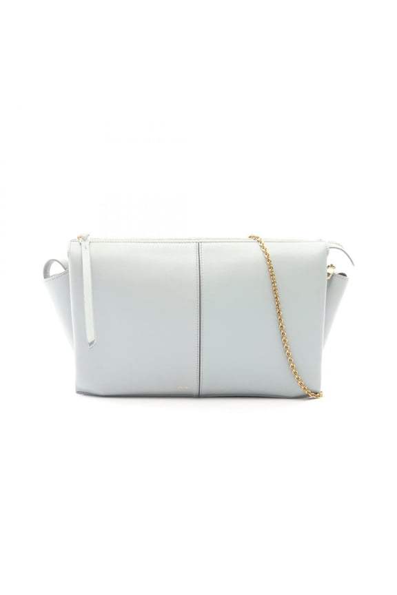 Pre-Owned Celine Trifold Shoulder Bag Handbag Leather Women's Blue