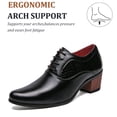 thumbnail image 2 of Men's Leather Business Oxfords Pointed Toe High-Heel Classic Derby Formal Dress Shoes Wedding Driving Oxfords Black 9.5 US, 2 of 7