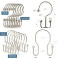 thumbnail image 4 of TABGIME 24pk Mixed Shower Curtain Hooks Rings, Rust-Resistant Metal Balanced Double Glide Shower Hook for Bathroom Shower Rod Curtain, Polished Nickel Finish, 4 of 8