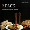 thumbnail image 2 of JS Gourmet Acacia Pepper and Salt Mill Grinder Set with Adjustable Ceramic Mechanism (2 Pack), 2 of 6