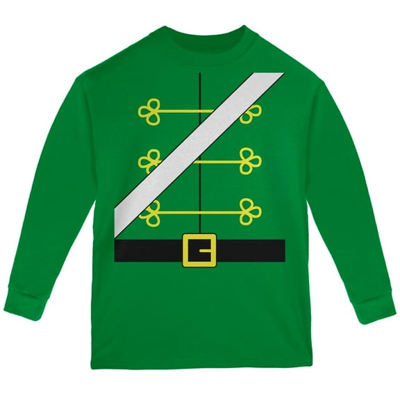 Christmas Toy Soldier Nutcracker Costume Youth Long Sleeve T Shirt Green YMD