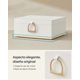 thumbnail image 3 of Caja Joyero, Estuche de Joyas con 2 Capas, con Asa, Bandeja Flexible, 20.5 x 24 x 11 cm, Blanco, 3 of 8