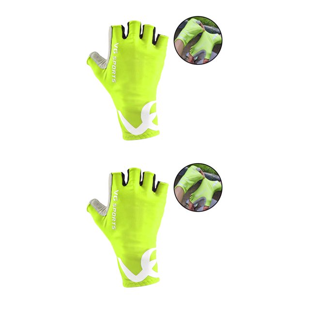 Sonducket VG Sport Cycle Guantes de medio dedo Gel Sports Race Guantes de carretera Guantes Guante Ciclismo Hombres Medio término Mujeres amarillo S 2Conjunto