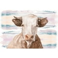 thumbnail image 2 of White Ladder 18x14 Gold Ornate Wood Framed with Double Matting Museum Art Print Titled - Whimsical Cow, 2 of 4