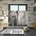thumbnail image 6 of Grey Roaring Wolf Half Window Tier Curtains 36 Inch Blackout Thermal Insulating Kitchen Linen Tier Curtains for Kitchen, Bathroom, Cafe Home Decor, 6 of 7