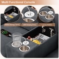 thumbnail image 3 of 116" U Shaped Couch Modular Sectional Sofa with 2 Storage Ottomans & 1 Storage Console,USB Charging Ports & 2 Cup Holders & 2 Throw Pillows,Modern Linen 4 Seater Sofa for Living Room,Apartment,Office, 3 of 11