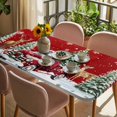 thumbnail image 3 of Christmas Table Cloths for 4 Foot Rectangle Tables, Red Truck Xmas Tree Winter Snowflakes Elk Patio Waterproof Elastic Fitted Tablecloths, Washable Rectangular Table Cover for Camping, 3 of 8