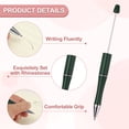 thumbnail image 3 of Beadable Pens 20 Pack Black Ink Plastic Bead Pen Creative DIY Ballpoint Pens for Teacher Office DIY Crafts Party Decorations Handmade Supplies, Christmas Green, 3 of 7