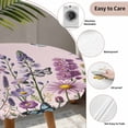 thumbnail image 6 of Watercolor Floral Fitted Tablecloth with Elastic Edged, Round Table Cloth for Dining Table, Spring Lavender Daisy Butterflies Pink Waterproof Oil Proof Table Cover for Indoor Outdoor 45"-54", 6 of 8