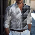 thumbnail image 1 of Camisa de hombre Primavera/Verano Estampado abstracto 3D Camisa de manga larga con solapa y botones Camisa informal de negocios serie Tiki, 1 of 6