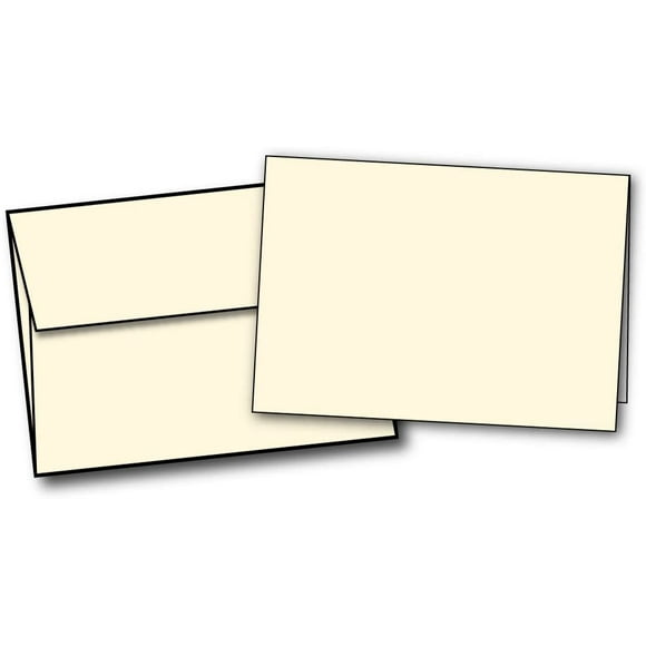 Blank 5" X 7" Greeting Cards and Envelopes - Ivory/Cream - Heavyweight 80lb Cover Paper - Inkjet/Laser Printer