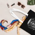 thumbnail image 5 of DouZhe Reusable Grocery Bags, Biker Skull Riding Motorcycle Lightweight Polyester Canvas Cloth Tote Bag for Travle Gym Shopping School, 15" x 16", 5 of 7