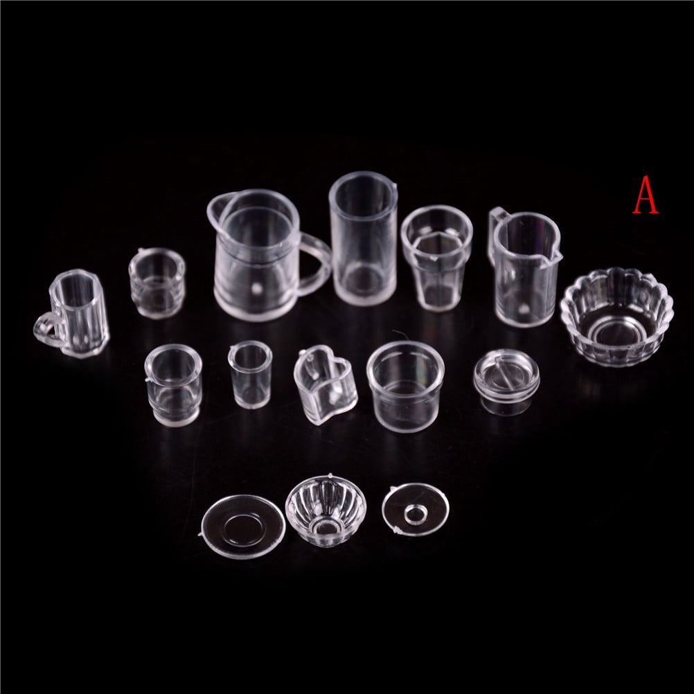 1/12th scale dollhouse Miniature Plastic Clear Measuring Cup