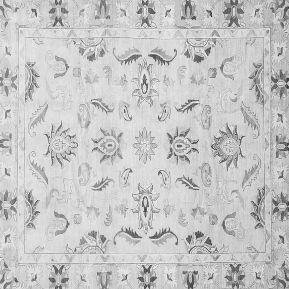 Ahgly Company Indoor Square Oriental Gray Traditional Area Rugs, 7' Square