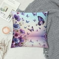 thumbnail image 2 of Nawypu Throw Pillow Cover Butterfly Purple Animal Flower Wings Dream Fantasy Water White Decorative Pillow Case Home Decor Square Pillowcase, 2 of 5