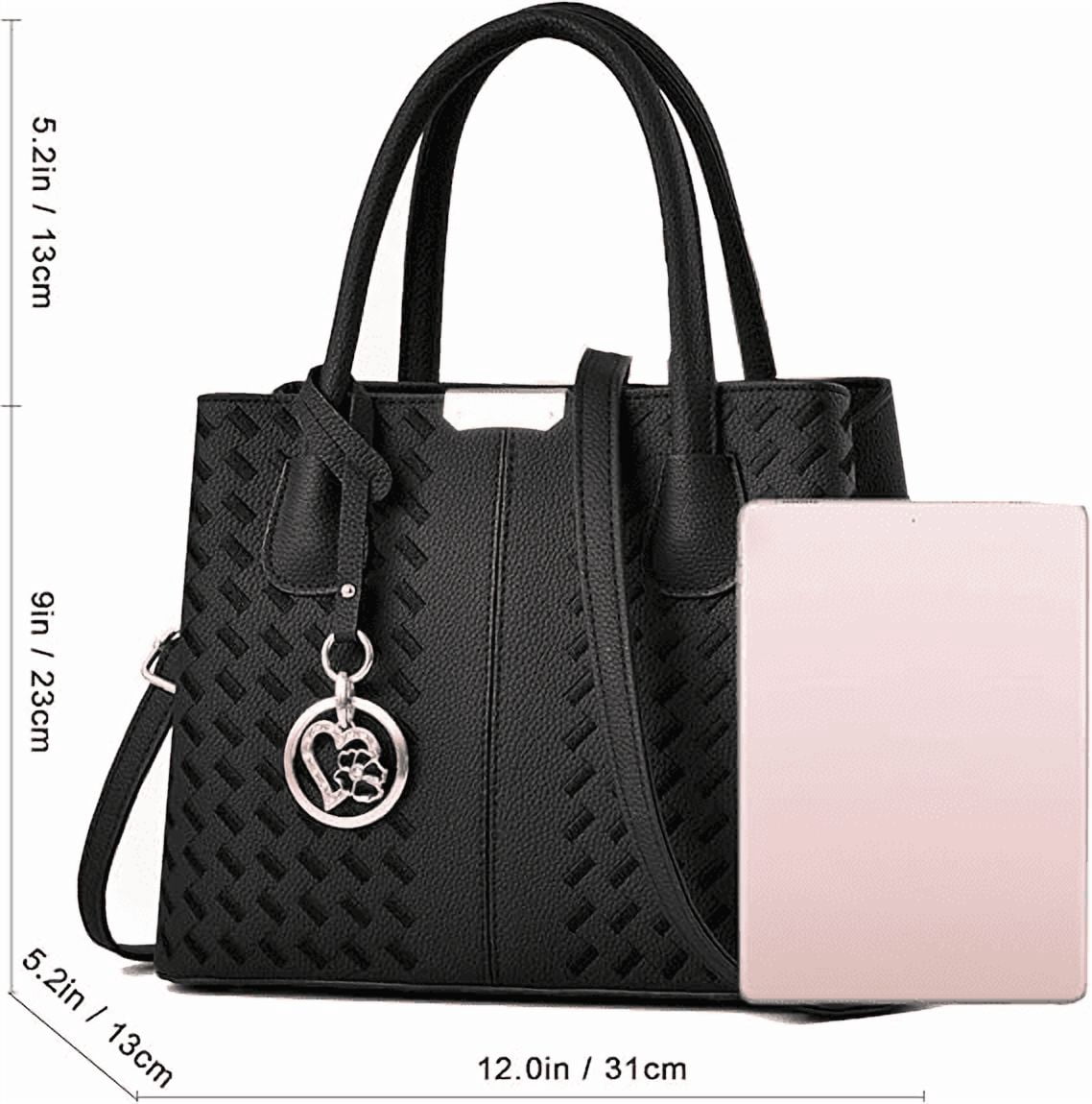 Purses and Handbags for Women Solid Color Stiching Crossbody Shoulder Bags Zipper Compartment Satchel Work Tote