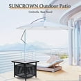 SUNCROWN Patio Bistro Table Outdoor Square Metal Outdoor Metal Umbrella Base Stand with 1.57 ...