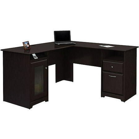 Bush Cabot L-shaped Computer Desk, Espresso Oak