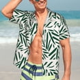 thumbnail image 5 of Lsque Palm Branch With Leaves pattern Hawaiian Shirt for Men, Unisex Summer Beach Casual Short Sleeve Button Down Shirts-Small, 5 of 9