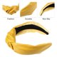 thumbnail image 3 of Diademas de cuero de PU anudadas cruzadas, Diadema ancha de moda antideslizante para mujeres, amarillo, 2.78''x1.73'', 3 of 7