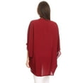 thumbnail image 4 of Women's Solid Casual Chiffon loose Kimono Sleeve Open Front Cardigan Capes, 4 of 4