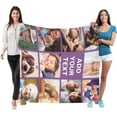 thumbnail image 3 of Love Hapiness Custom Blanket with 15 Photos Personalized Picture Blankets Customized Gifts for Girfriend for Valentiens, 60x80 inch Blankets, 3 of 5