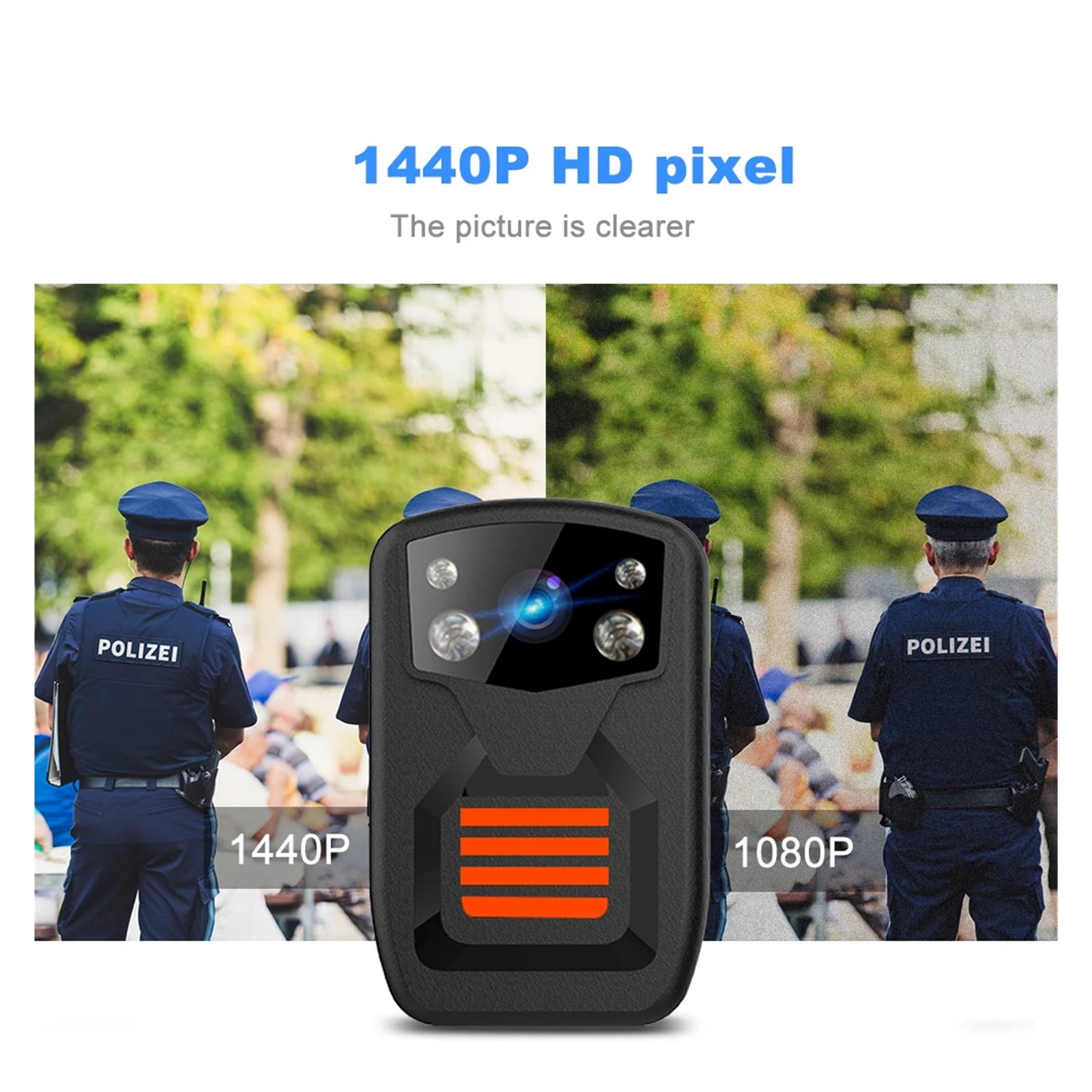 1080p Night Vision Red And Blue Flash Video Record Body Worn Video Camera ,Ultra HD