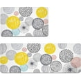 thumbnail image 3 of Colorful Dot Kitchen Rugs Set of 2 Grey Pink Yellow Anti-Fatigue Mats for Kitchen Floor 0.4 Inch Thick Gray Mat Non Slip Waterproof Comfort PVC Rug for Sink Laundry 17.3 x 28+17.3 x 47 inch, 3 of 6