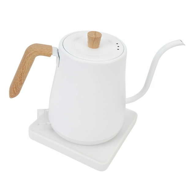 Electric Hot Water Kettle, 800ml Capacity Stainless Steel Gooseneck Pour Over Coffee Kettle with Precise Control Wood Grain