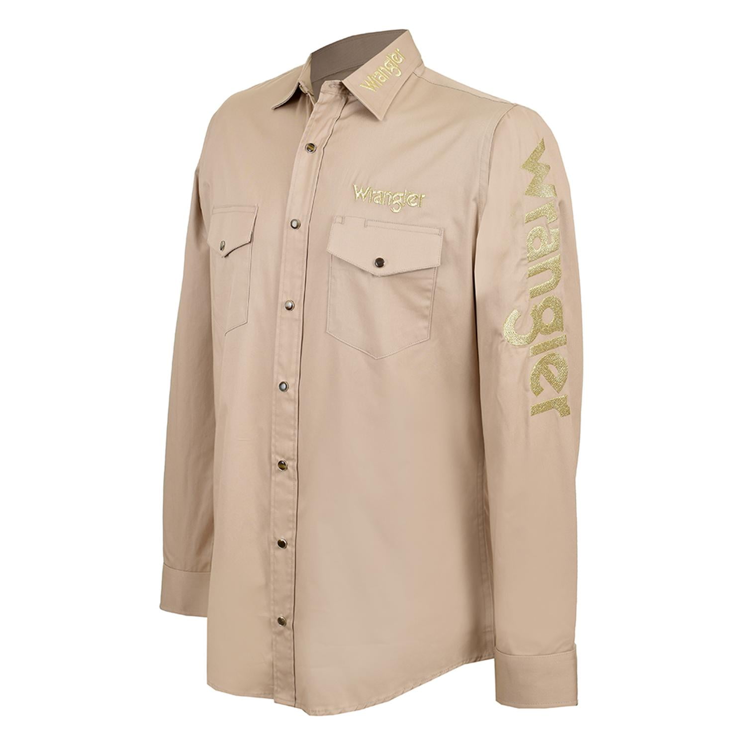 Camisa Vaquera Wrangler Hombre Manga Larga U12 caqui G Walmart en linea