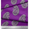 thumbnail image 2 of Soimoi Poly Georgette Fabric Paisley Block Printed Craft Fabric by The Yard 52 Inch Wide, 2 of 3