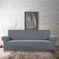 thumbnail image 3 of Stretch Sofa Cover Slipcover ，Couch Covers for 3 Cushion Couch Sofa Furniture Protector 3 Seater Sofa with Elastic Bottom for Kids and Pets,Jacquard Small Checked Pattern Fabric(with Velcro), 3 of 10