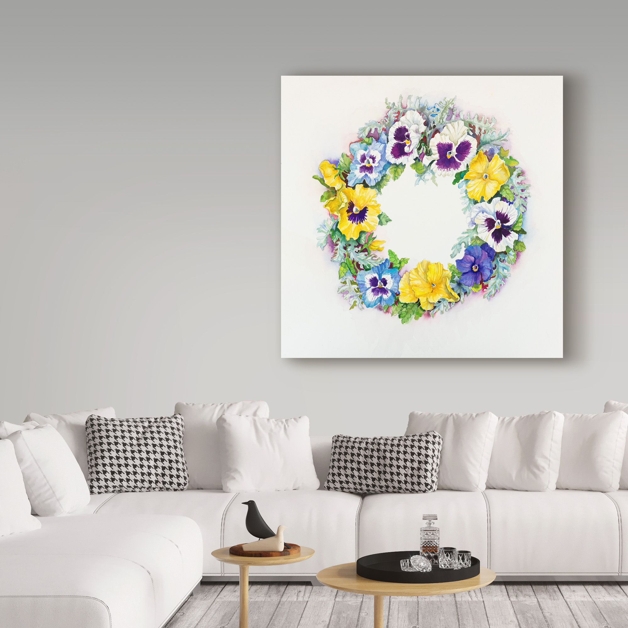 Trademark Fine Art 'Pansy Wreath' Canvas Art by Joanne Porter