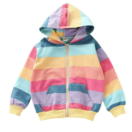 

ZHUASHUM Baby Girl Zip-up Jacket Toddler Long Sleeve Sweatshirt Hoodie Fall Color Patchwork Coat Winter Outwear Jacket