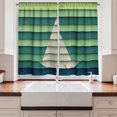 thumbnail image 2 of Ambesonne Marine Kitchen Curtains, Paper Boat Design Nautical, 55"x39", Pale Green Teal, 2 of 3