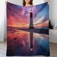 thumbnail image 4 of Ocean Lighthouse Flannel Throw Blanket for Gifts for Women Men Girls Boys All Seasons, 4 of 8