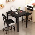 thumbnail image 4 of MIERES Counter Height Dining Set for 3 Piece,Small Kitchen Table Set with Storage Shelf, Farmhouse Bar Table Set for Small Spaces, Dining Room, Kitchen, Rustic Black, 4 of 9
