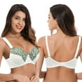 thumbnail image 5 of Curve Muse Womens Plus Size Minimizer Underwire Unlined Bra with Embroidery Lace-2Pack-BUTTERMILK,SERENITY-44B, 5 of 7