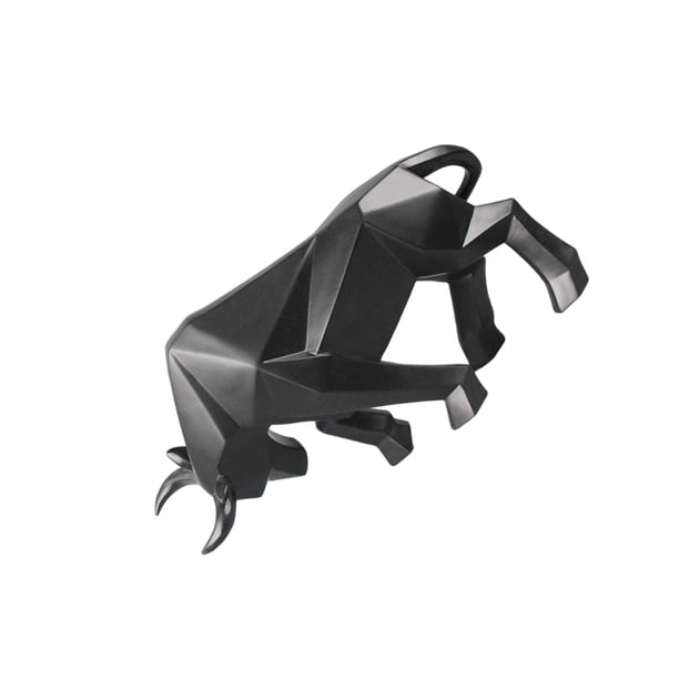 Inteprter Exquisita decoración Toros Escultura hecha de resina Amplia aplicación Toro Estatua Ornamento Estatua Toro Decoración del hogar negro