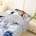 thumbnail image 4 of Erosebridal Watercolor White Wolf Family Print Twin Comforter Sets, Snowy Winter Bedding Set for Men and Women, Navy Reversible 2pcs, 1 Comforter and 1 Pillowcase, 4 of 6