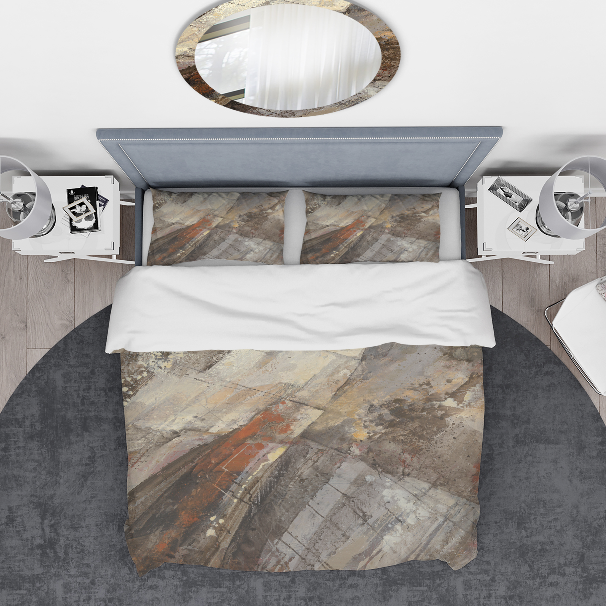 Designart 'Fire and Ice Minerals III' Geometric Duvet Cover Set