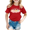 thumbnail image 1 of MIASHUI T-Shirt de Pâques pour Filles Tout-Petits, Manches Courtes, Lapin, Œufs, Garçons, Rouge, 6-7 Ans, 1 of 4