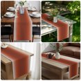 thumbnail image 5 of Ombre Brick Red Table Runner 72 Inches Long,Solid Color Gradient Minimalist Modern Kitchen Dining Burlap Linen Tablerunner for Small/Round/Square/Wedding/Coffee/Dining Table Party Home Décor 14 x 72, 5 of 9