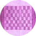 thumbnail image 1 of Ahgly Company Indoor Round Checkered Purple Modern Area Rugs, 6' Round, 1 of 4