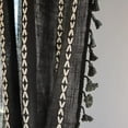 thumbnail image 5 of Psoiuetr Black Boho Curtains for Bedroom Living Room Linen Cotton Embroidered Semi Blackout Farmhouse Window Treatment Drape Vintage Tassels Rod Pocket 1 Panel 52" W x 63" L, 5 of 7