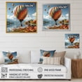 thumbnail image 4 of Designart "Fantasy Vision Of Hot Air Balloons I" Hot Air Balloon Floater Framed Wall Art Living Room, 4 of 5